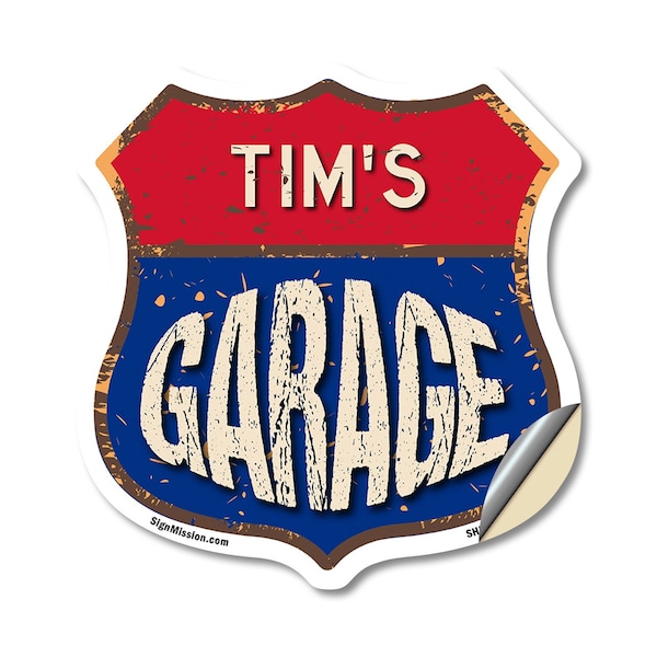 Signmission Tim's Garage, 18 Inch X 18 Inch, Vinyl Decal SHI-D-18-383-TIM - main