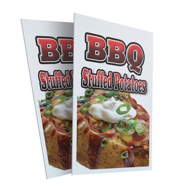 Signmission Barbecue Stuffed Potatoes, Plastic Signs Only 24 Inch x 36 Inch, Corrugated Plastic, 2PK CSB-2436-2PACK-Barbecue Stuffed Potatoes - main