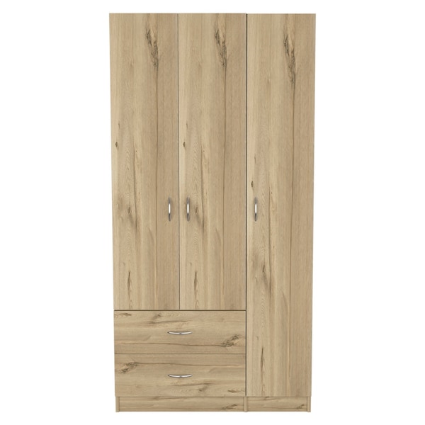 Homeroots 35" Oak Two Drawer Combo Dresser 534931 - main