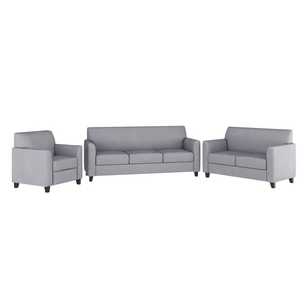 Flash Furniture Living Room Set, 29" x 32-1/4" to 32-1/2", Upholstery Color: Gray BT-827-SET-GY-GG - main