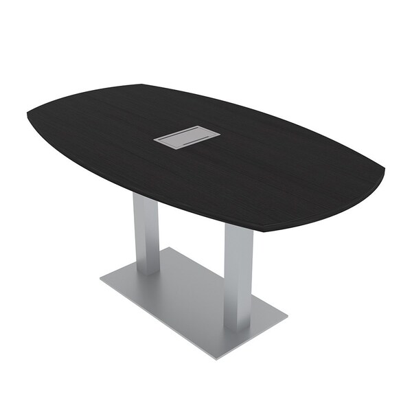 Skutchi Designs Arc Boat Conference Table, 36 in W, 60 in L, Black HAR-ABOT-36x60-DOU-U999T19-ESIL - main