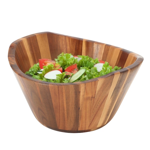 Megachef 11.75 Inch Acacia Wood Deep Salad Bowl 750122154M - main