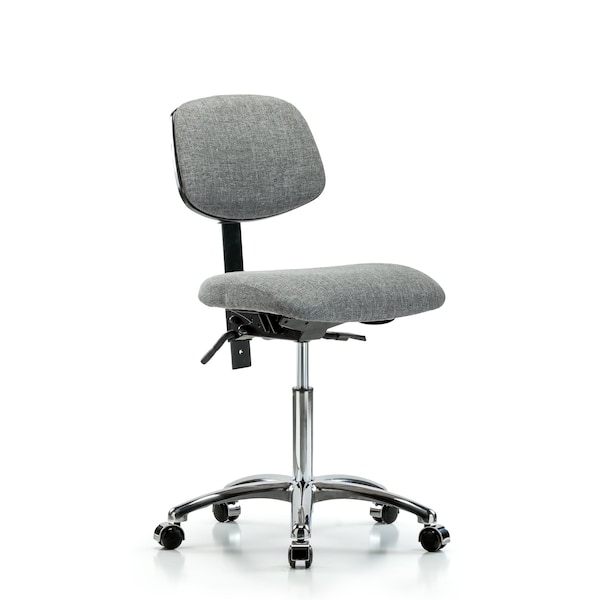 Blue Ridge Ergonomics Chair, Fab, Med Bench, Chr Tilt Casters, Gry, No Arms, 22" to 29" Height, Gray BR-FMBCH-CR-T1-A0-NF-CC-F44 - main