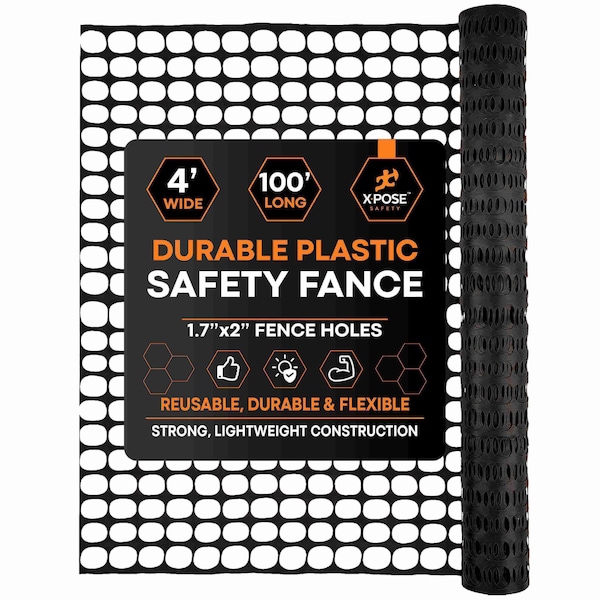 Xpose Safety Black Safety Barrier Fence 4ft x100ft SFB-4100-X - main