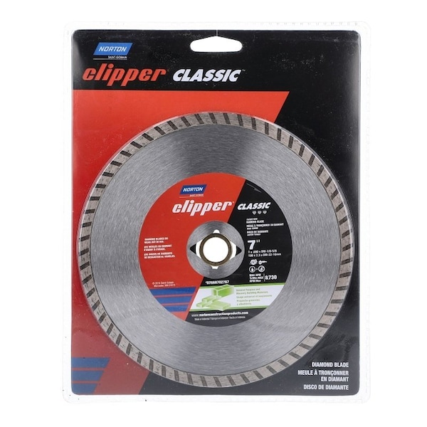 Norton Clipper Clipper Classic Series 07660702787 Diamond Saw Blade, 7 in Dia, 7/8 to 5/8 in Arbor, Turbo Rim 7660702787 - main