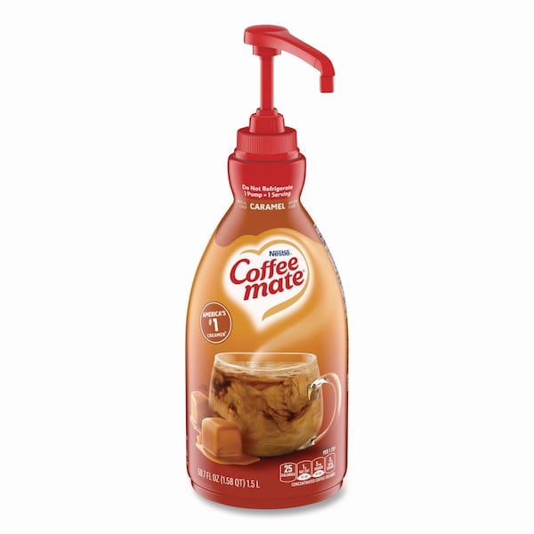 Coffee Mate Liquid Creamer Pump Bottle, Caramel, 50.7 oz Pump Bottle 12536266 - main
