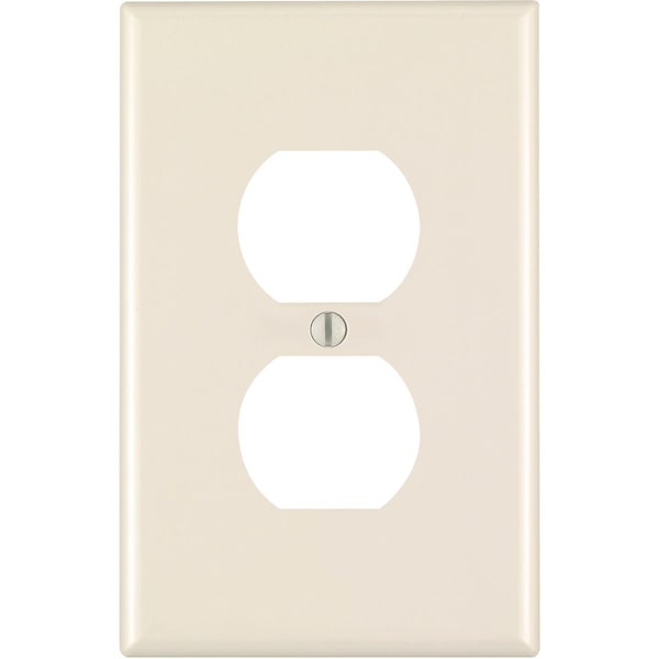 Leviton Mid-Way 1-Gang Thermoplastic Nylon Outlet Wall Plate Light Almond R56-00PJ8-00T - main