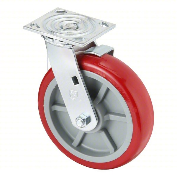 Little Giant Swivel Caster Poly w/Brake, 8 in. 8229-SR-BK - main