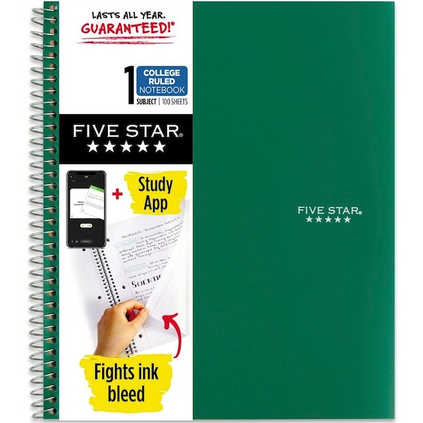 Mead Products MEA72055 1 Subject Wirebound College Notebook - Green 72055 - main