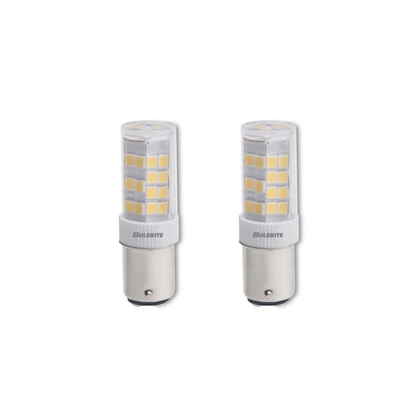 Bulbrite 35-Watt Equivalent T4 Dimmable Double-Contact Bayonet LED Light Bulb Warm White Light, 2PK 861541 - main