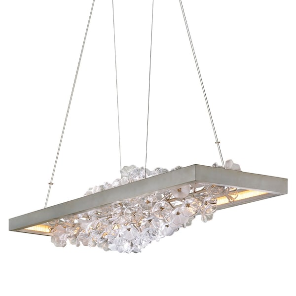 Corbett Lighting Jasmine 1 Light Linear 12 In. Silver Leaf 269-51-SL - main
