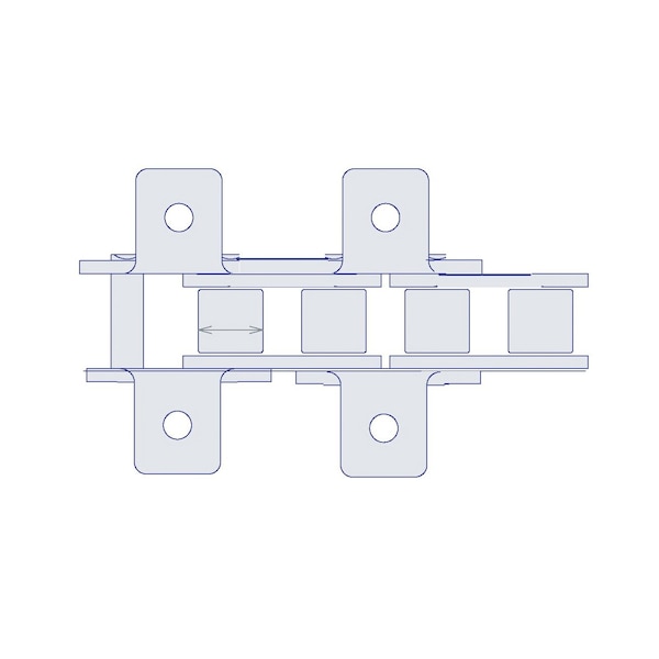 Hkk Chain HKK Riveted Single Pitch Standard w/K-1 Att Every 2nd P on Pin Link, 1.25P, .75 Dia x .75 W RC100RK1E2P - main