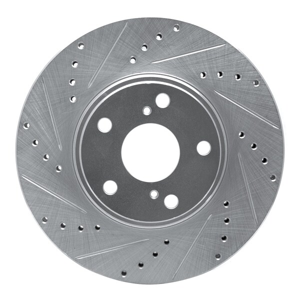 Dynamic Friction Co DFC Brake Rotor - Drilled and Slotted - Silver 631-76055L - main