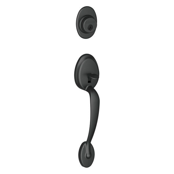 Schlage Residential Entrance Handleset Exterior Only, Plymouth Style, Black F58 PLY 622 - main