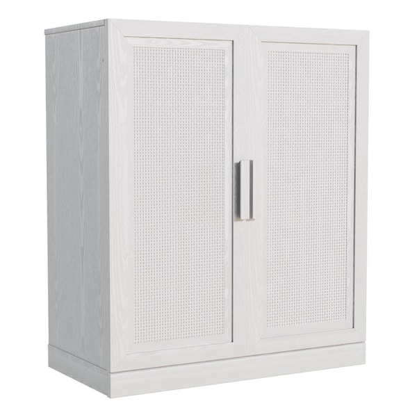 Homeroots 31in White Wood Accent Cabinet With Two Doors 691113 - main