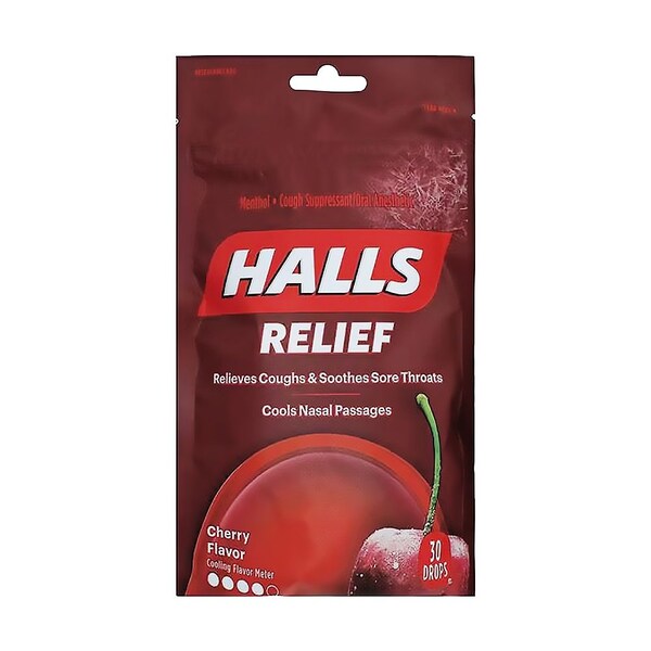 Halls Cough Drops 5.8mg Cherry, 30PK 1235456 - main