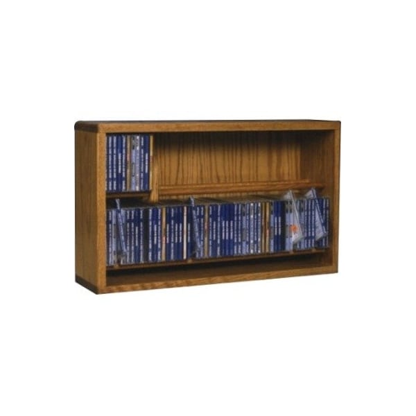 Wood Shed Cdracks Solid Oak Dowel Cabinet for CD s Capacity 112 CD s Honey Oak Finish 206-24 - main