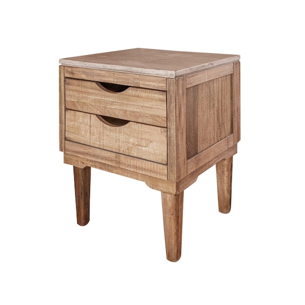 Homeroots 23" Brown Two Drawer Nightstand 527069 - main