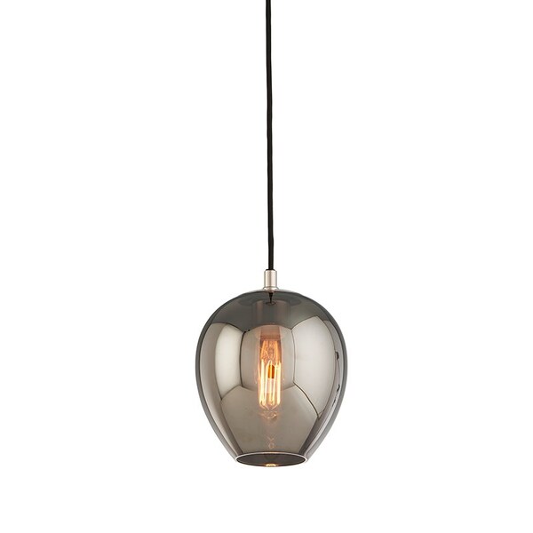 Troy Lighting Odyssey 1 Light Pendant 7 In. Textured Black & Polish Nickel F4293-TBK/PN - main