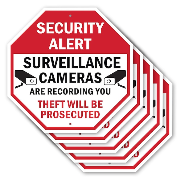 Signmission Security Alert Surveillance Cameras, 10 inch X 10 inch, Aluminum Metal Signs, 5PK OC-A-5Pack-10-328 - main