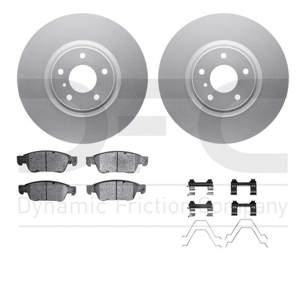 Dynamic Friction Co DFC GEOSPEC Coated Rotors with 5000 Brake Pads - Ceramic and Hardware 4512-68021 - main