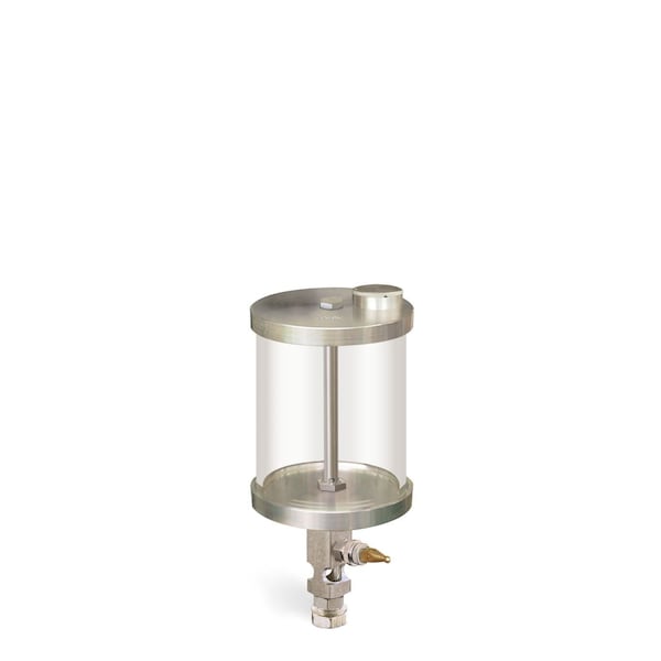 Oil-Rite 1 qt Capacity Single Feed Manual Lubricator w/Acrylic Reservoir - 1/8in. Female NPT, Center Post B1876-032A15B1W - main
