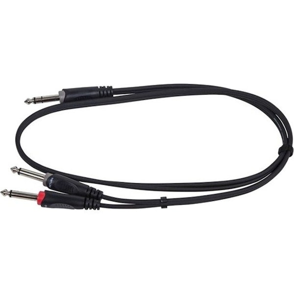 Monoprice 1 Meter (3ft) 1/4inch TRS Male to two 1/4inch TS Male Insert Cable 601051 - main