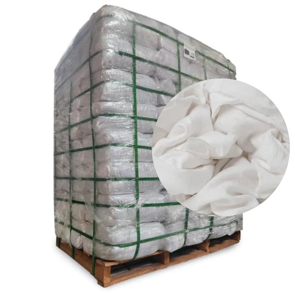 Supremeplus Recycled White Flannel (Polishing) Cleaning Rags, 1000 lbs. Pallet, 40 x 25 lbs. Bags, 40PK SP-9862 - main