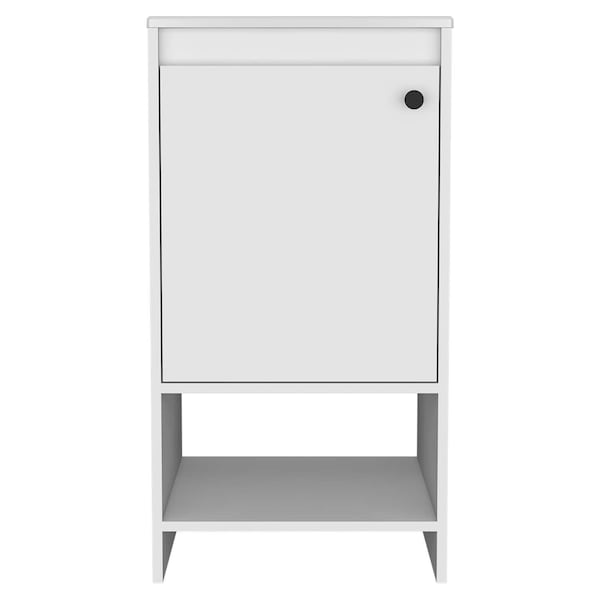 Homeroots 18" White Wood Freestanding Single Door Bathroom Vanity With Sink 478248 - main