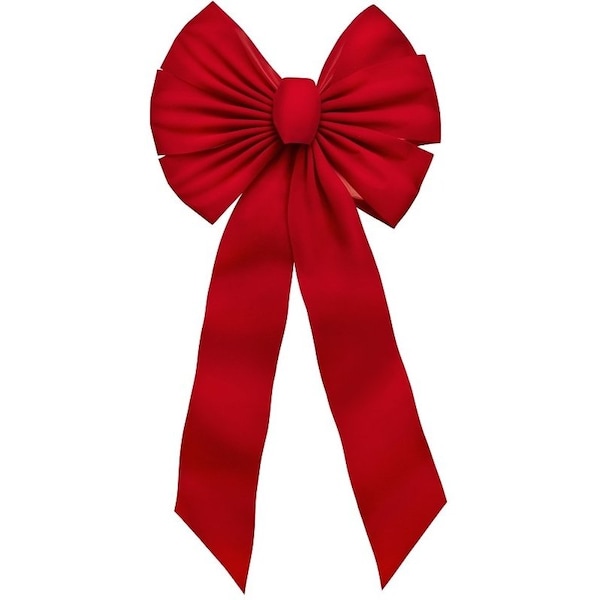 Holiday Trims Gift Bow, 14 x 28 in, Velvet, Red 7355 - main