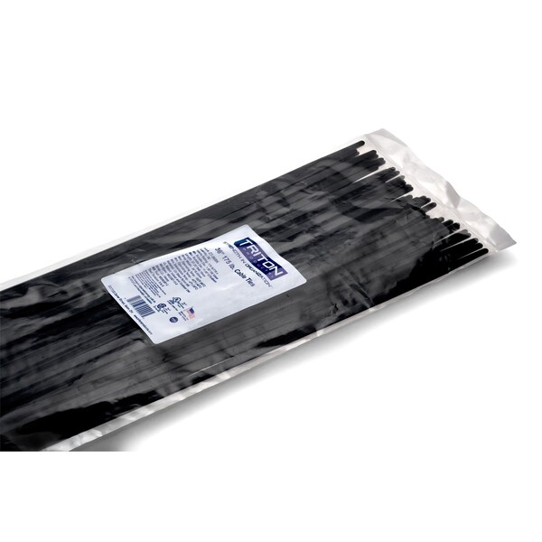Triton Products Cable Tie, 36 in L, 11 in Max Bundle Dia., Black, Nylon, 175 lb Strength, 50 PK ZT-36BK - main