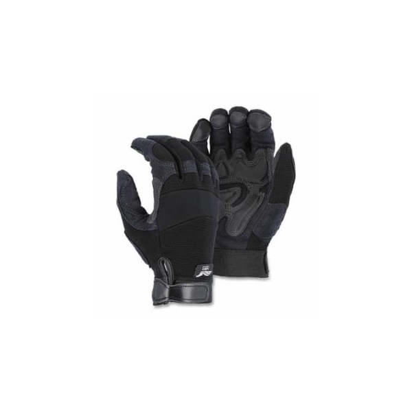 Hawk Armor Skin Mechanics Gloves with Reinforced Palm/Fingers, Armor Skin, 10/Large, Black, 12PK 472-2139BK/10 - main