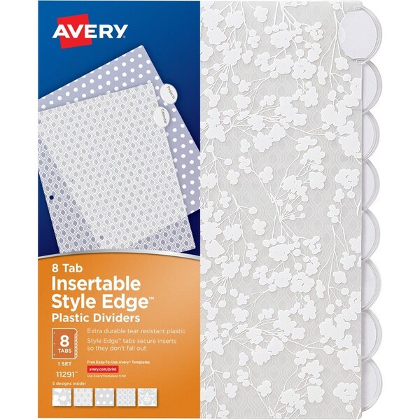 Avery Insertable Style Edge Plastic Dividers, 11291 - main
