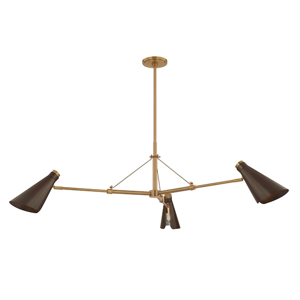 Troy Lighting Andersen 3 Light Chandelier, Patina Brass and Bronze, 49.5 In x 18.5 In F4350-PBR/BRZ - main