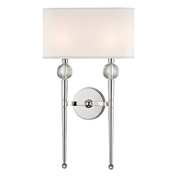 Hudson Valley Lighting Rockland 2 Light Wall Sconce 13 In. Polished Nickel 8422-PN - main