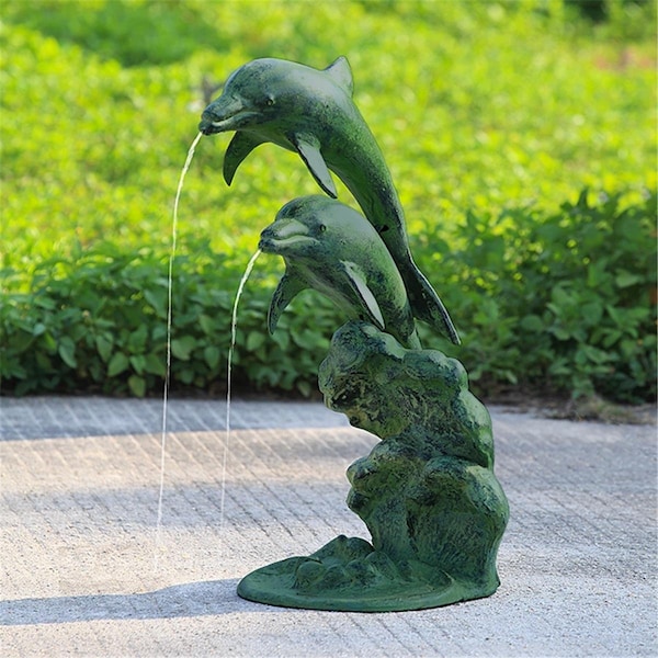 Grandoldgarden 25.50 x 17.50 x 12 in. Leaping Dolphins Garden Spitter GR3739697 - main
