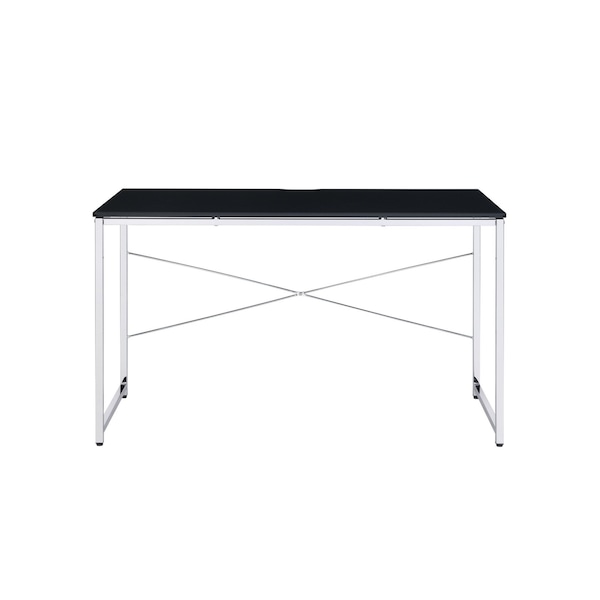 Homeroots 47" Black and Silver Writing Desk 491489 - main