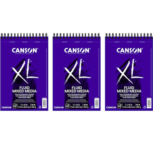 Canson XL Series Mixed Media Pad, Top Wire Binding, 30 Sheet, 7x10 inch, 3PK C31078A032 - main