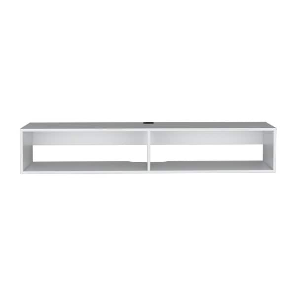 Homeroots 59" White Floating Mount TV Stand 569212 - main