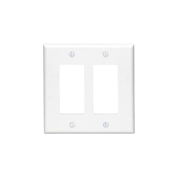 Leviton Faceplate, Number of Gangs: 2 White 80609-00W - main