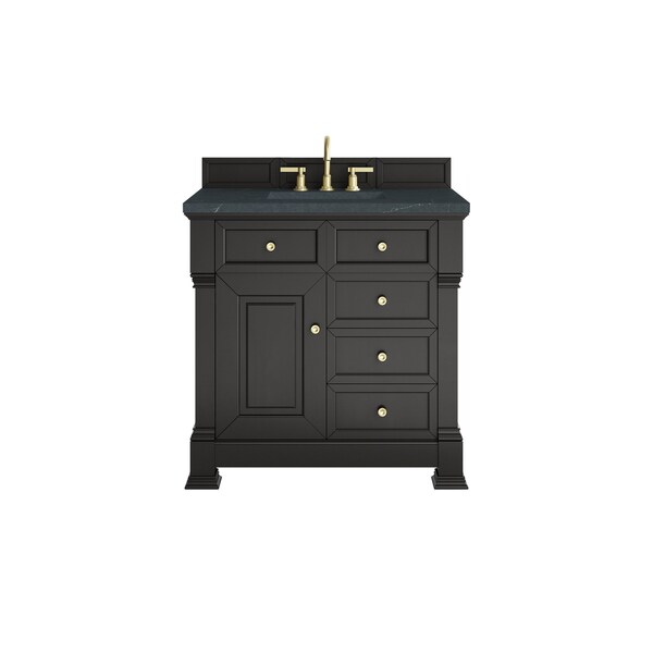 James Martin Vanities Brookfield 36 in. Single Vanity, Black Onyx w/3 CM Charcoal Soapstone Silestone Top 547-V36-BKO-3CSP - main