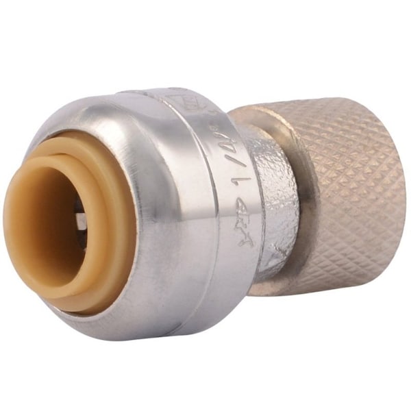Cash Acme SharkBite U3523LFA Pipe Connector, 1/4 x 3/8 in, Compression, Brass, 200 psi Pressure U3523A - main