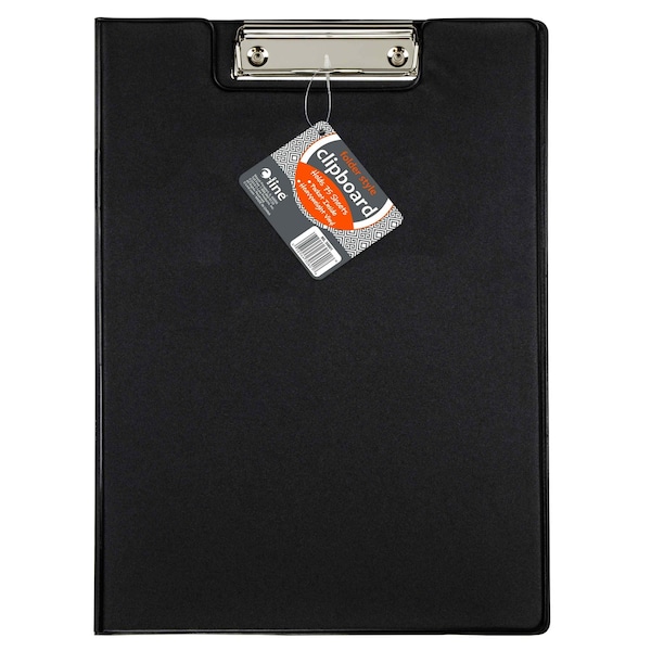C-Line Products 8-1/2" x 11" Black Vinyl Clipboard Folder, 1/EA, 12EA/DS, 3DS/CT 30601-DS - main