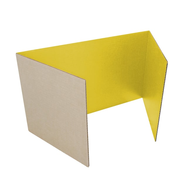 Flipside 18 x 48 Study Carrel Yellow Corrugated Pack of 24 61870-24 - main