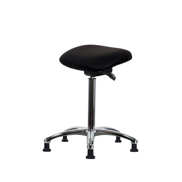 Blue Ridge Ergonomics Vinyl Sit-Stand Chrome - Standing Height with Stationary Glides in Black Trailblazer Vinyl VSTSS-CR-NF-RG-8540 - main
