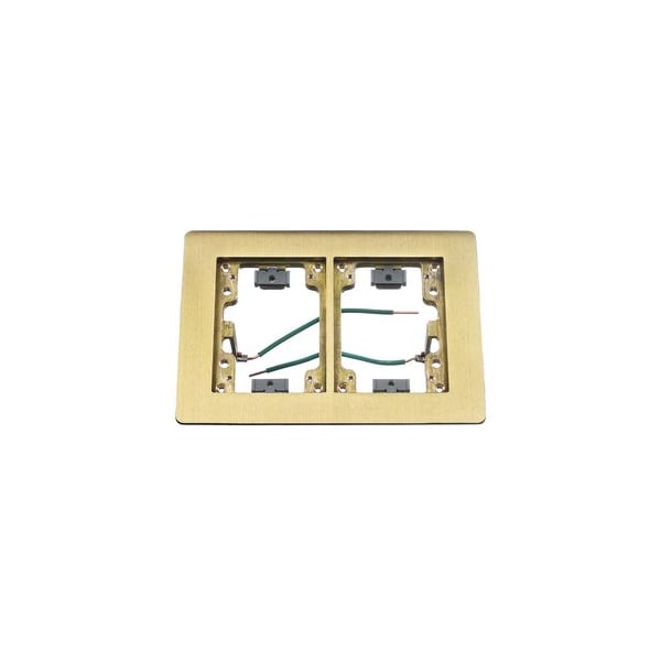 Hubbell 2-Gang Flat Flange with Grounding Wire, Rectangular, 6.00 in X 4.85 in, Brushed Brass SB3084W - main