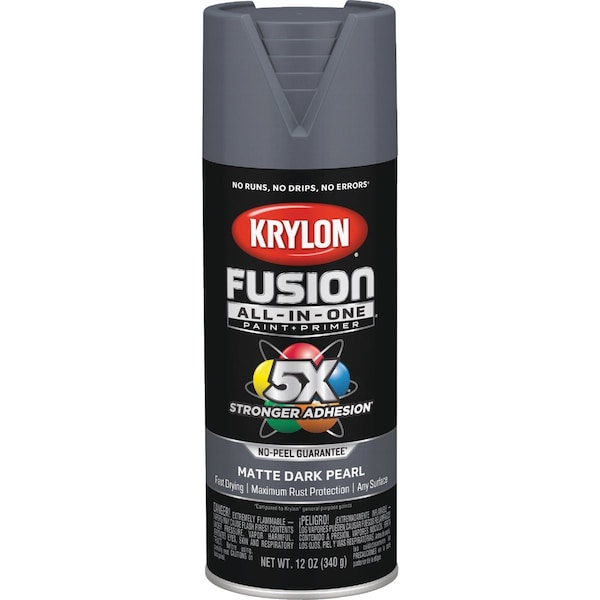Krylon Fusion All-In One 12 Oz. Matte Spray Paint Dark Pearl K02937007 - main