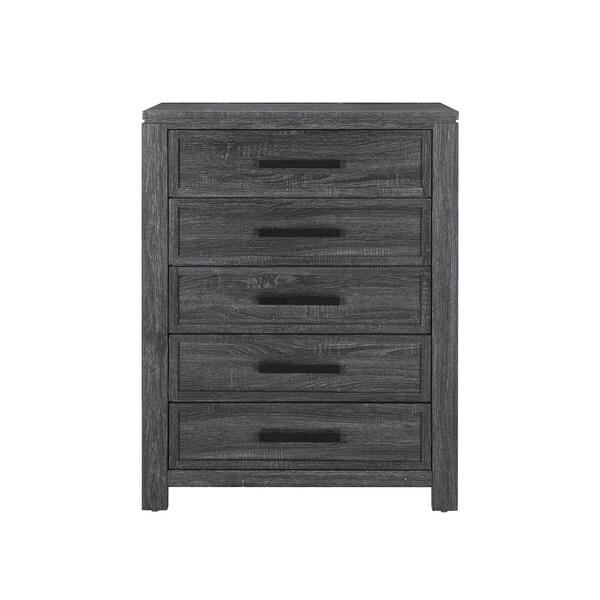 Homeroots 48" Dark Gray Wood Five Drawer Dresser 564691 - main