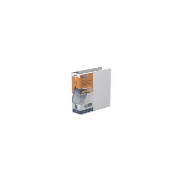 Quickfit Clear-View Binder, 3-Ring Binder, Round Ring, 3 Inch, White - 3in Binder Capacity - Letter - 8 871400 - main