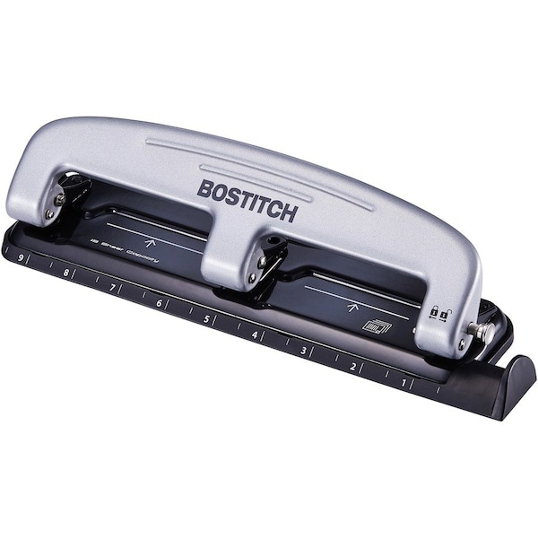 Paperpro Three-Hole Paper Punch, 12 Sheet, Blk/Gray ACI2101 - main